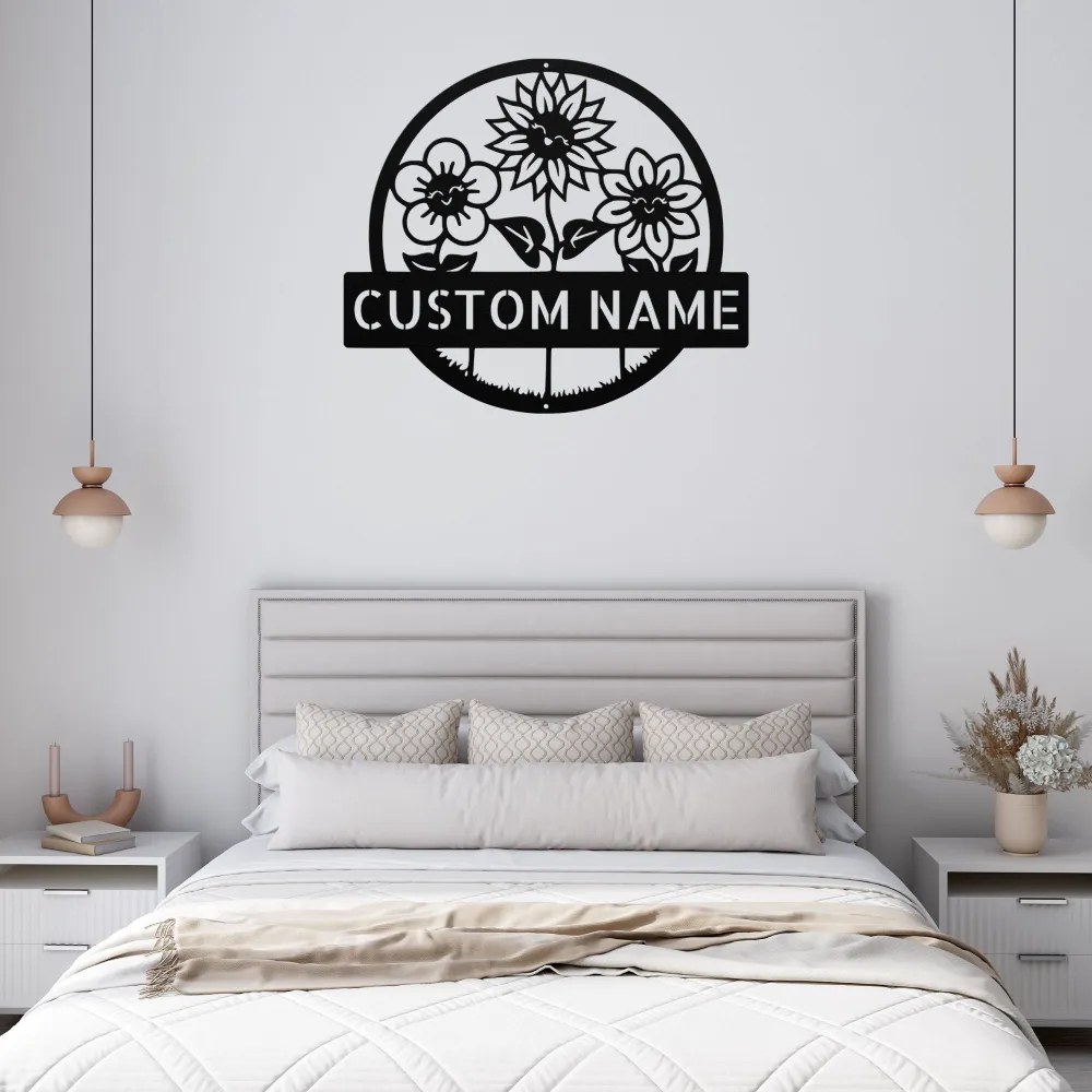 Personalized Flowers Metal Sign